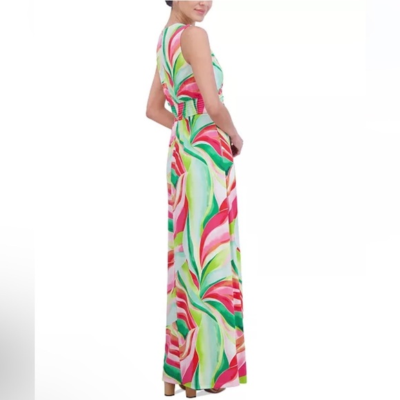 Jessica Howard Size 10 Sleeveless V-Neck Knot-Front Maxi Dress - Picture 2 of 5